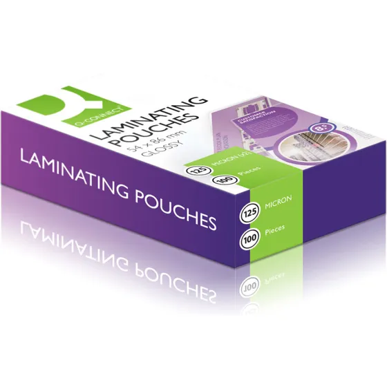 Q-Connect lamineringslommer 125 micron 54x86 mm - 200 stk