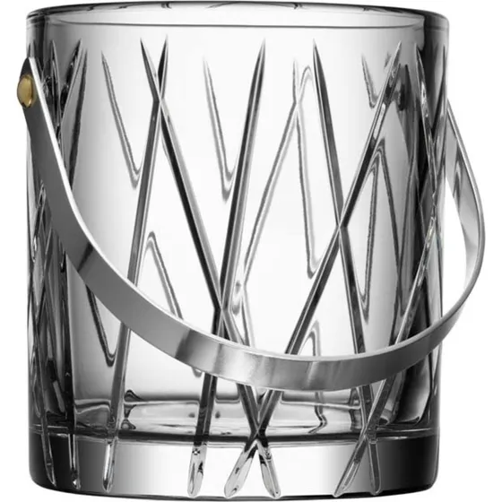 Orrefors City isspand, klar blyfri krystal med stlhndtag