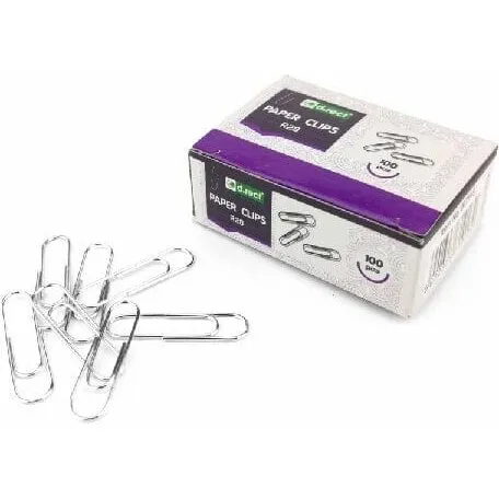 Papirclips 28 mm metal – 1000 stk (10 x 100)