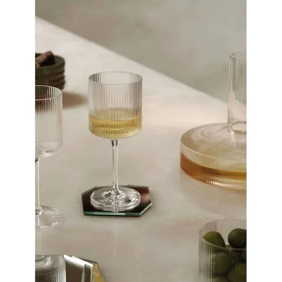 ferm LIVING Ripple hvidvinsglas 27 cl 2-pak, klar