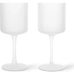 ferm LIVING Ripple hvidvinsglas 2-pak Frosted 27 cl