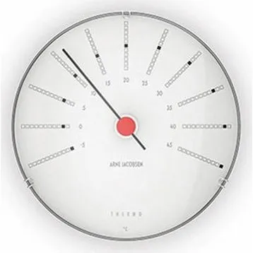 Arne Jacobsen Bankers Termometer 12 cm Hvid/Sort