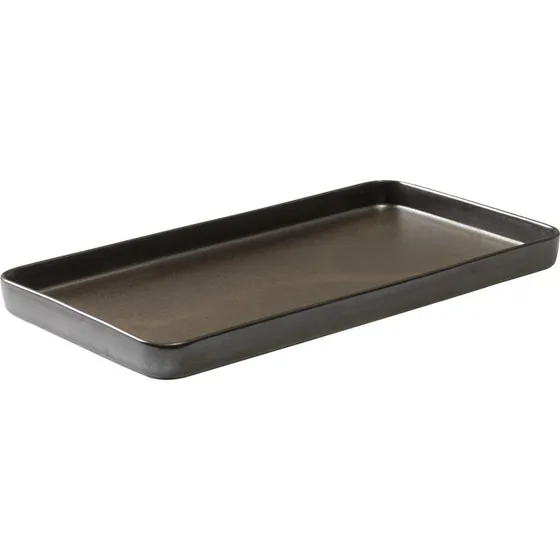 Aida RAW rektangulr tallerken 34x18 cm - metallic brun