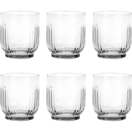 Aida drikkeglas 33 cl 6-pak, klart riflede