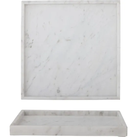 Bloomingville Majsa dekorationsbakke 35x35 cm – hvid marmor