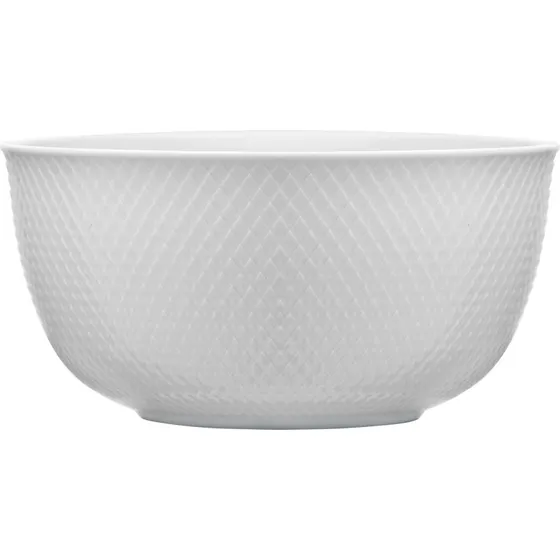 Lyngby Porcelæn Rhombe serveringsskål Ø17,5 cm, hvid