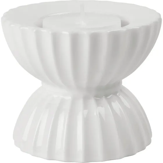 Lyngby Porceln Tura fyrfadsstage 8 cm, hvid