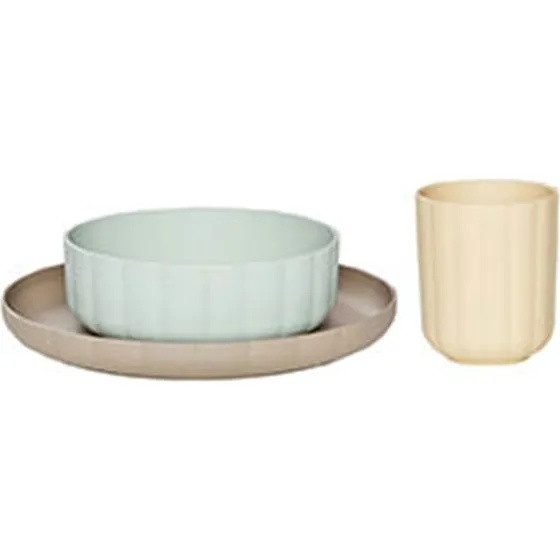 OYOY Pullo børneservice 2-dele, mint/taupe