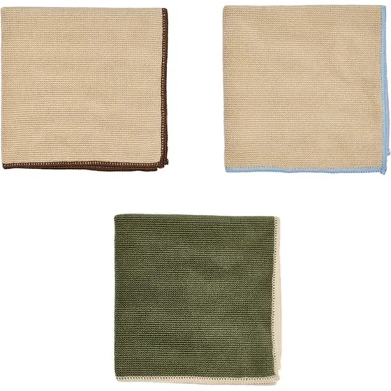 OYOY Mundus karklud 30x30 cm 3 stk, Camel-Olive