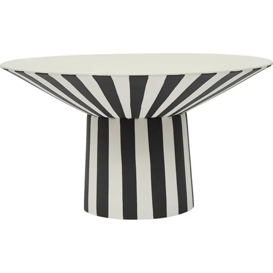 OYOY Toppu centerpiece høj Ø30x17 cm, hvid/sort