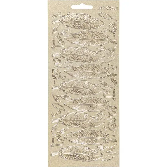 Uden mærke Klistermærker Fjer guld 10x23 cm