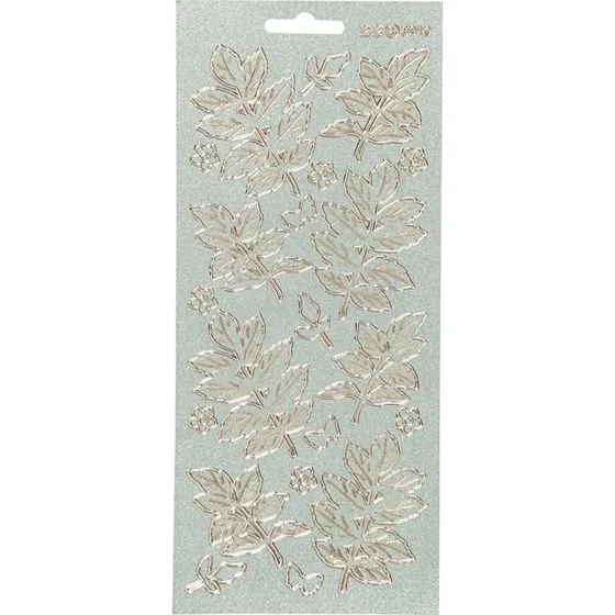 Klistermærker Blade i guld, ark 10x23 cm