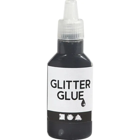 Glitterlim - Sort 25 ml