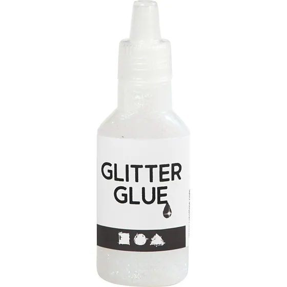 Glitterlim – holografisk hvid 25 ml