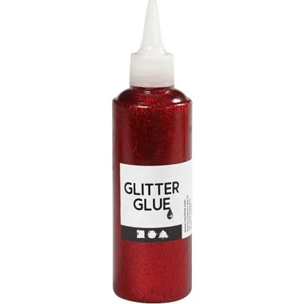 Glitterlim Rød 118 ml