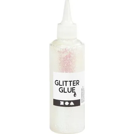 Glitterlim holografisk hvid 118 ml