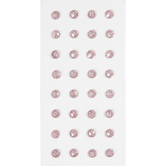 Rhinsten klistermrker selvklbende 8 mm lyserd 32 stk