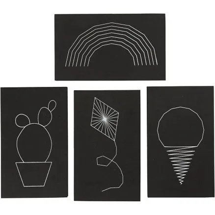 String Art Plader 20x12 cm 10 mm, sort - 16 stk.