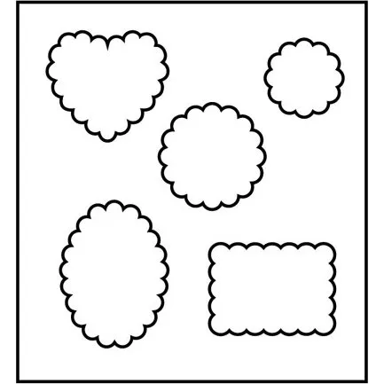 Skreskabelon - blget kant 1415,25 cm, 15 mm