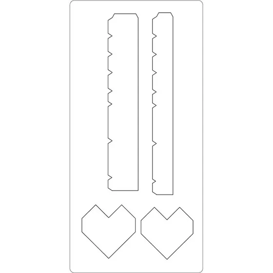 Skreskabelon Hjerteboks 15,2 x 30,37 cm  tykkelse 15 mm