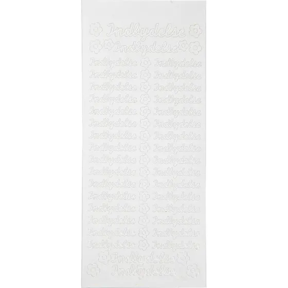 Klistermærker Indbydelse 10x23 cm - Hvid (1 ark)