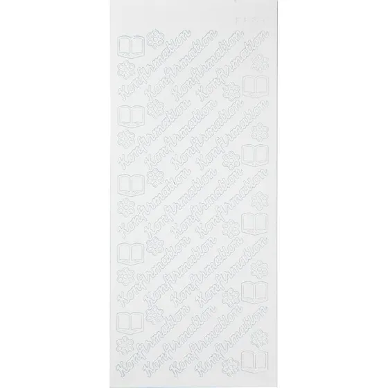 Konfirmation Klistermærker 10x23 cm - Hvid