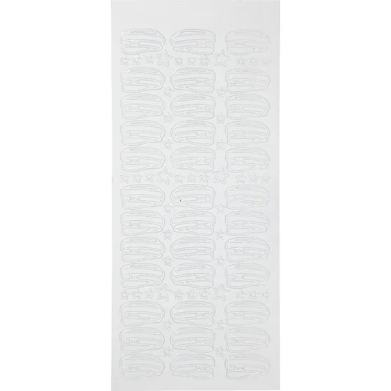Klistermærker - Studenterhuer hvid 10x23 cm (1 ark)