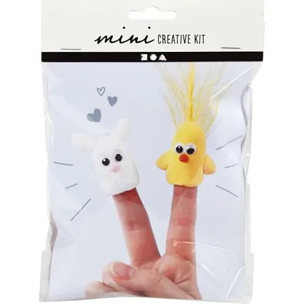 Mini DIY Kit - Fingerdukker, 1 pk (Silk Clay & Foam Clay)