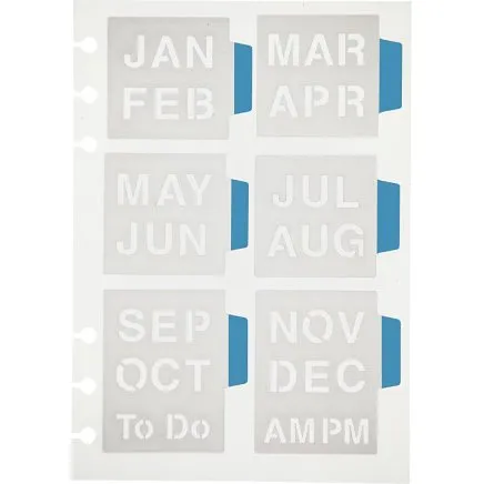 Stencil Mneder 12,5x17,5 cm - selvklbende ark