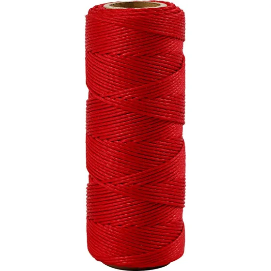 Bambussnor 1 mm - Rød - 65 m