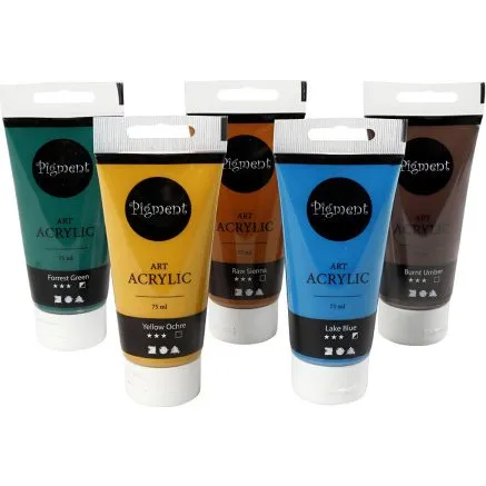 Art Akrylmaling naturfarver halvblank 5x75 ml