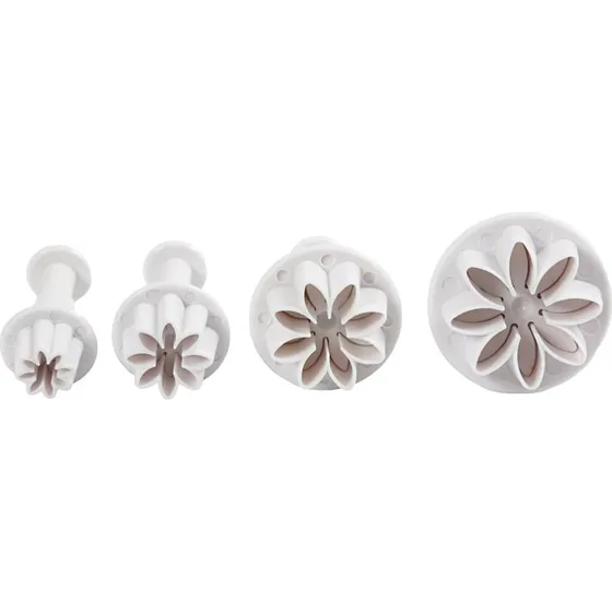Creativ Company Udstiksforme - Blomster, Hvide, 4 stk