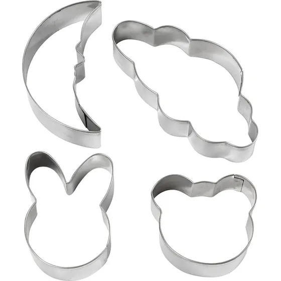 Udstiksforme - Sky, Hare, Bjrn, Mne 10 cm (4 stk)