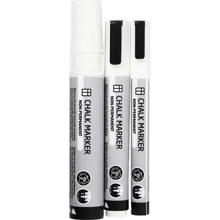 Standard kridttusch hvid 3/6/15 mm  3 stk.