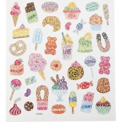 Stickers Slik - selvklæbende ark 15 x 16,5 cm