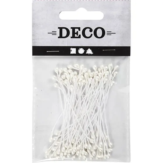 Stvdragere 10 stk. hvid perlemor L 6,4 cm  2 mm