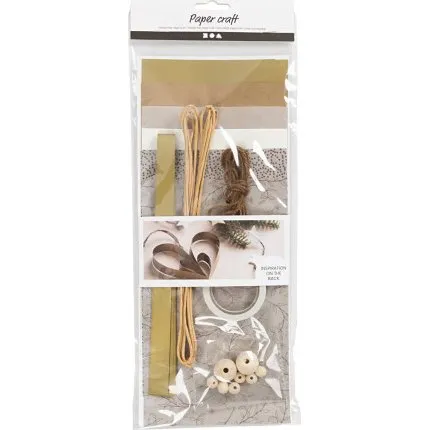 Kreativt Mix Papirklip, Natur - 1 pk.