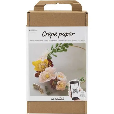 Crepepapir DIY-kit til krans, 180% strk, 1 pk