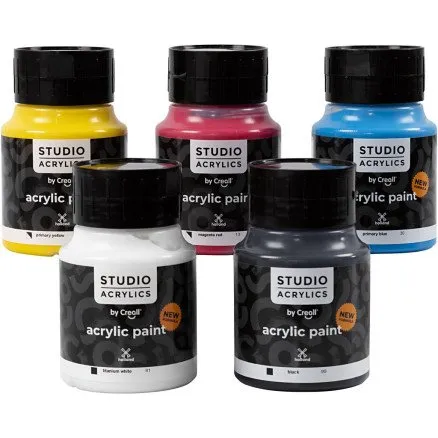 Creall Studio Akrylmaling 5x500 ml – assorterede farver