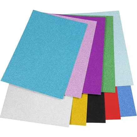 Glimmerkarton A4 250 g, 10 ark  farve kan variere
