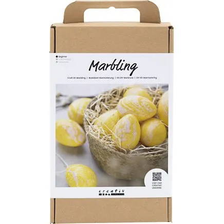 CC Hobby DIY Kit Marmorering, gul/rosa, 1 stk