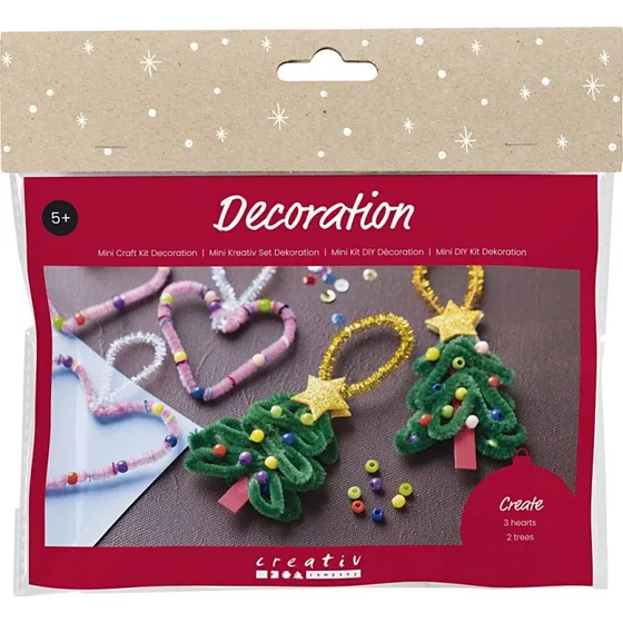 Creativ Company Mini DIY Kit  Hjerter og juletrer (1 pk)