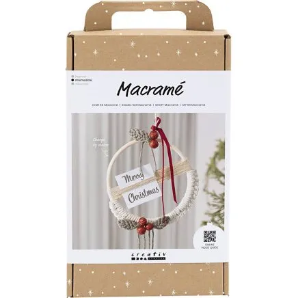 CC Hobby DIY Macram-kit Julekrans  mosgrn/julerd/rhvid