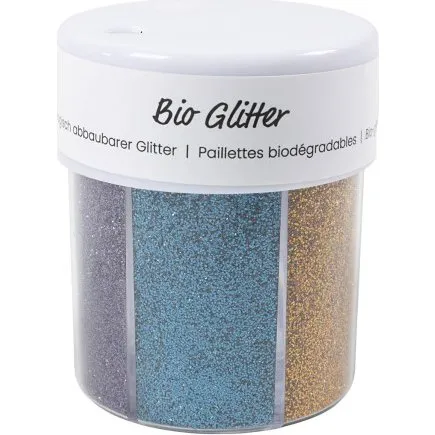 Bio-glimmer assorterede farver 6x28 ml (bionedbrydelig)