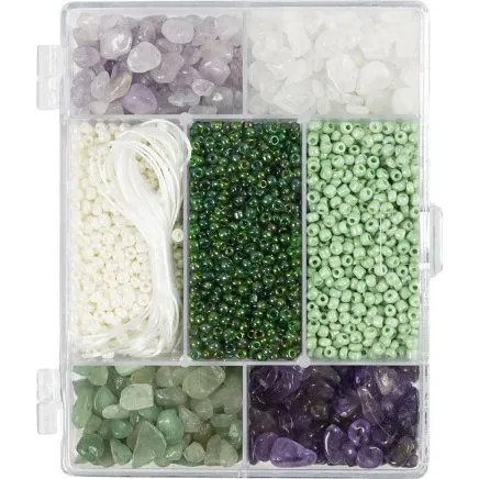 Creativ Company DIY Mix krystalperler 2,6–10 mm, hul 0,8–1,2 mm