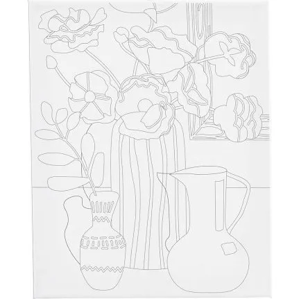 Malerlærred med print - Blomster stilleben 24x30 cm, 360 g
