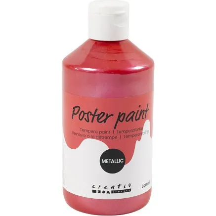 Skole Temperamaling Metallic – Rød 300 ml