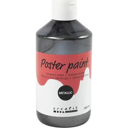 Skole Temperamaling Metallic  Sort 300 ml