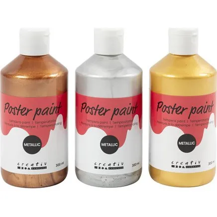 Skole Temperamaling Metallic 3x300 ml  ass. farver