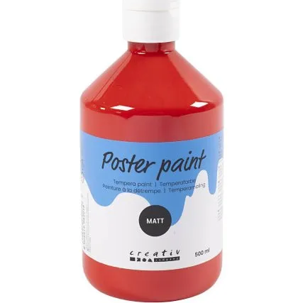 Temperamaling mat, rd 500 ml